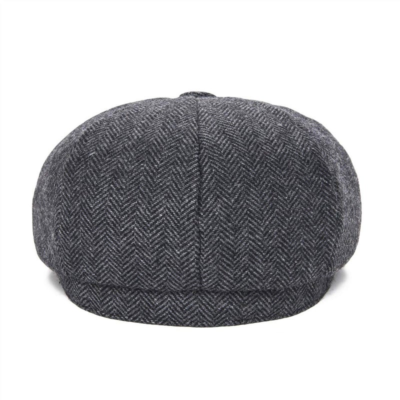 JANGOUL Boys Vintage Newsboy Cap Tweed Flat Beret Cabbie Hat for Kids Toddler Pageboy (12-24 Months, Black) - Image 4